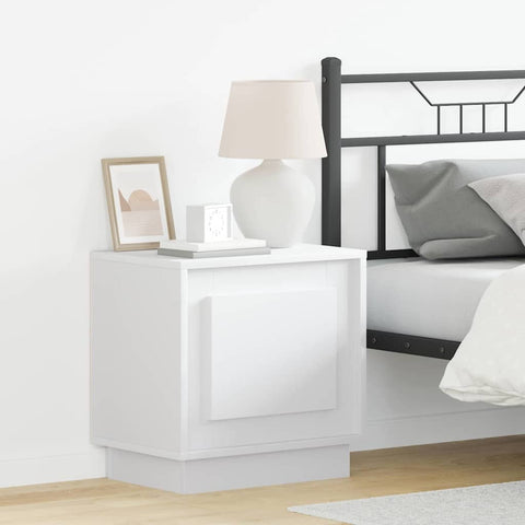 vidaXL Bedside Cabinet with LED Lights White 44x34,5x45 cm