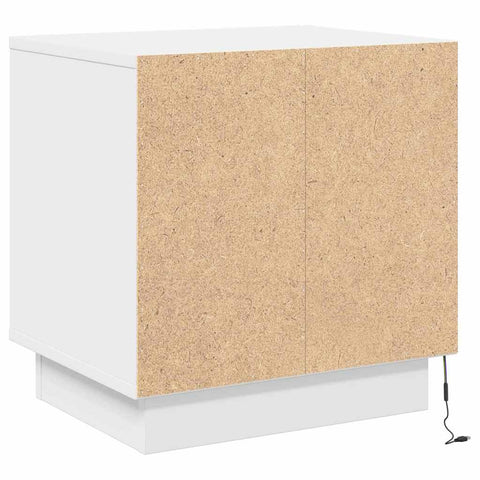vidaXL Bedside Cabinet with LED Lights White 44x34,5x45 cm