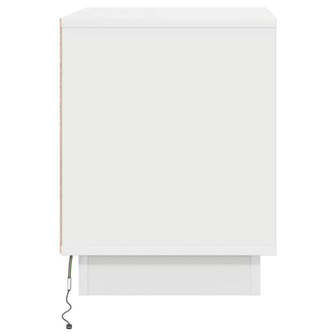 vidaXL Bedside Cabinet with LED Lights White 44x34,5x45 cm
