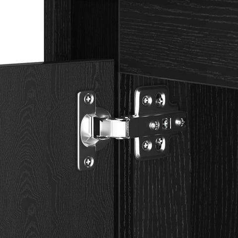 vidaXL Bedside Cabinet with LED Lights Black Oak 44x34,5x45 cm