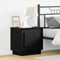 vidaXL Bedside Cabinets with LED Lights 2 pcs Black Oak 44x34,5x45 cm