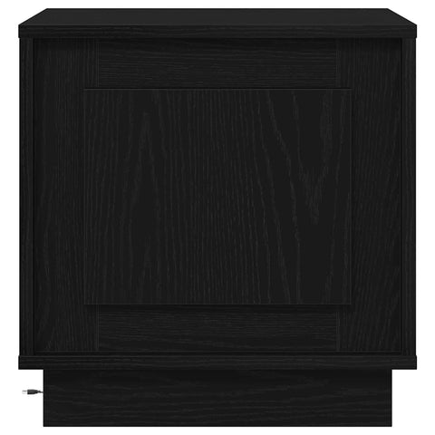 vidaXL Bedside Cabinets with LED Lights 2 pcs Black Oak 44x34,5x45 cm