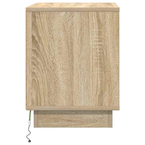 vidaXL Bedside Cabinet with LED Lights Sonoma Oak 44x34,5x45 cm