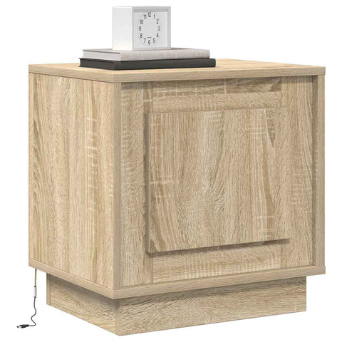 vidaXL Bedside Cabinets with LED Lights 2 pcs Sonoma Oak 44x34,5x45 cm