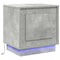 vidaXL Bedside Cabinet with LED Lights Concrete Grey 44x34,5x45 cm