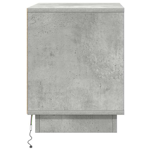 vidaXL Bedside Cabinet with LED Lights Concrete Grey 44x34,5x45 cm