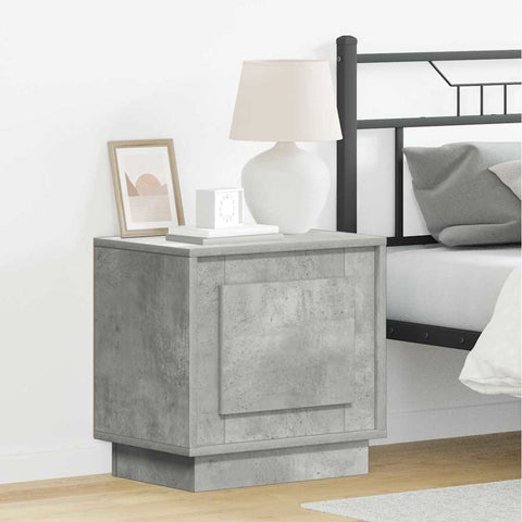 vidaXL Bedside Cabinets with LED Lights 2 pcs Concrete Grey 44x34,5x45 cm