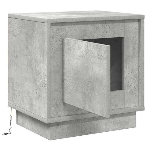 vidaXL Bedside Cabinets with LED Lights 2 pcs Concrete Grey 44x34,5x45 cm