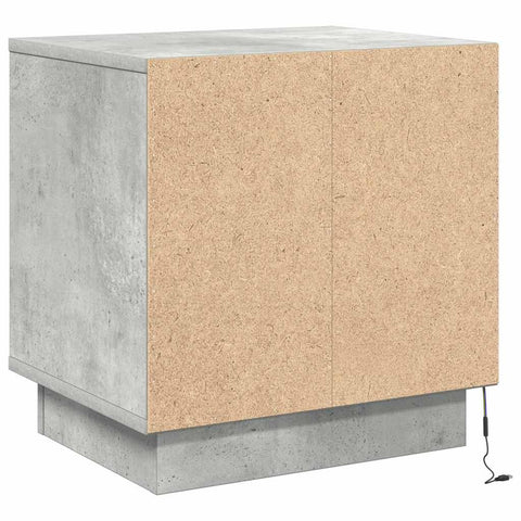 vidaXL Bedside Cabinets with LED Lights 2 pcs Concrete Grey 44x34,5x45 cm