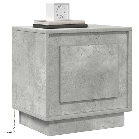 vidaXL Bedside Cabinets with LED Lights 2 pcs Concrete Grey 44x34,5x45 cm