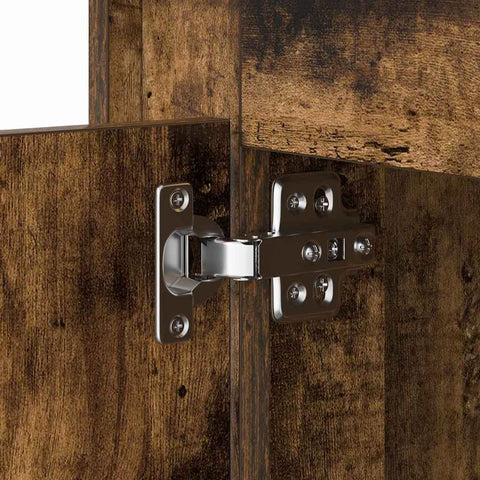 vidaXL Bedside Cabinet with LED Lights Smoked Oak 44x34,5x45 cm