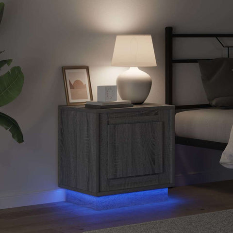 vidaXL Bedside Cabinet with Grey 44 x 34.5 x 45 cm Engineered wood