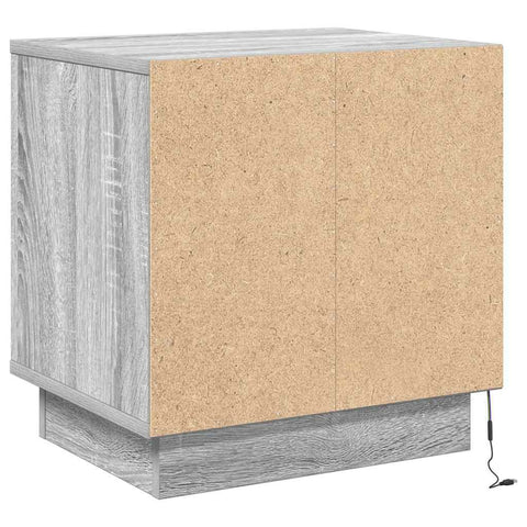 vidaXL Bedside Cabinet with LED Lights Grey Sonoma 44x34,5x45 cm