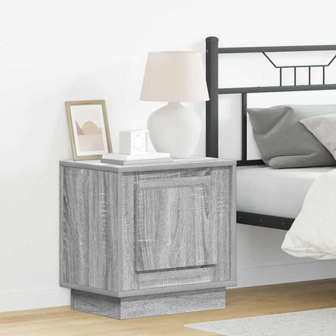 vidaXL Bedside Cabinets with LED Lights 2 pcs Grey Sonoma 44x34,5x45 cm