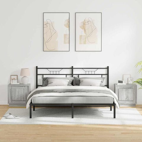 vidaXL Bedside Cabinets with LED Lights 2 pcs Grey Sonoma 44x34,5x45 cm