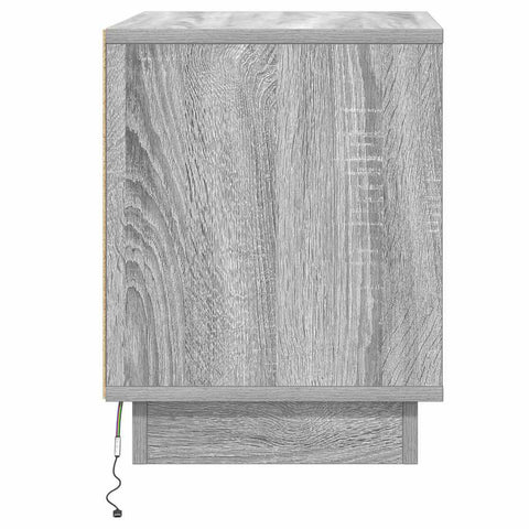 vidaXL Bedside Cabinets with LED Lights 2 pcs Grey Sonoma 44x34,5x45 cm