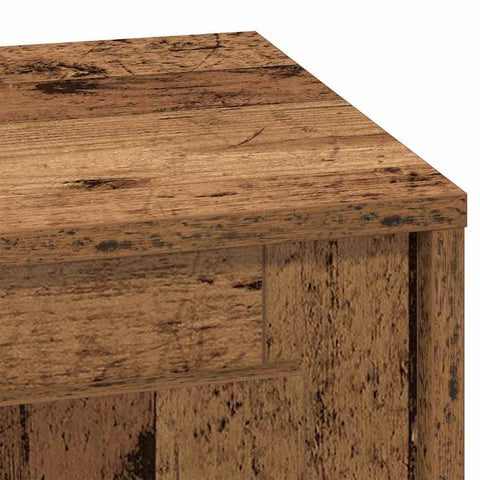 vidaXL Bedside Cabinet with LED Lights Old Wood 44x34,5x45 cm