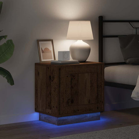 vidaXL Bedside Cabinet with 2 pcs Old wood 44 x 34.5 x 45 cm