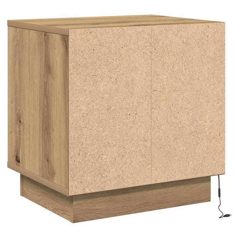 vidaXL Bedside Cabinet with LED Lights Artisan Oak 44x34,5x45 cm