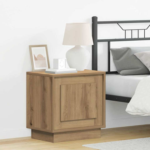 vidaXL Bedside Cabinets with LED Lights 2 pcs Artisan Oak 44x34.5x45 cm