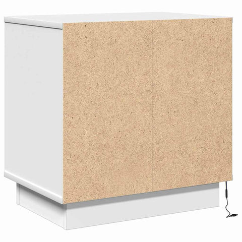 vidaXL Bedside Cabinet with LED White 50x34,5x50 cm