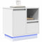 vidaXL Bedside Cabinet with LED White 50x34,5x50 cm