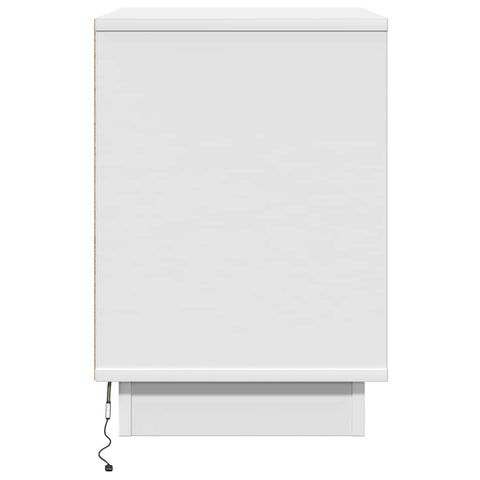 vidaXL Bedside Cabinet with LED White 50x34,5x50 cm