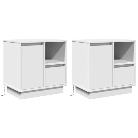 vidaXL Bedside Cabinet 2 pcs White 50 x 34.5 x 50 cm Engineered wood