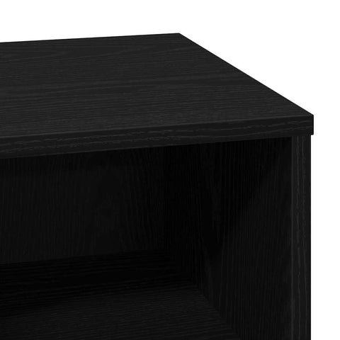vidaXL Bedside Cabinet with LED Black Oak 50x34,5x50 cm