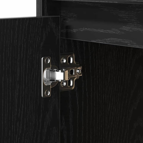 vidaXL Bedside Cabinet with LED Black Oak 50x34,5x50 cm