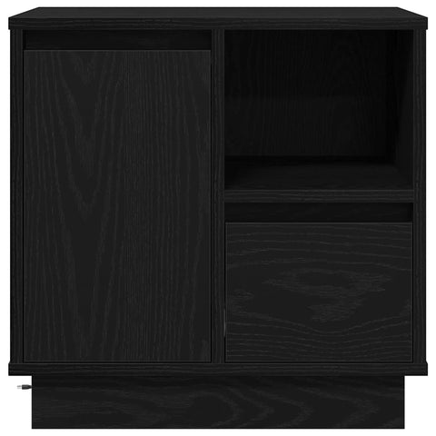 vidaXL Bedside Cabinet with LED Black Oak 50x34,5x50 cm