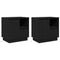 vidaXL Bedside Cabinets with LED 2 pcs Black Oak 50x34,5x50 cm