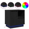 vidaXL Bedside Cabinets with LED 2 pcs Black Oak 50x34,5x50 cm