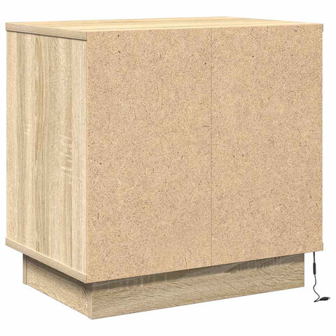 vidaXL Bedside Cabinet with LED Sonoma Oak 50x34,5x50 cm