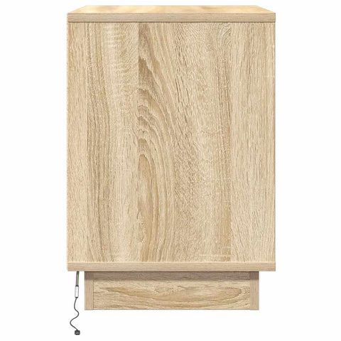 vidaXL Bedside Cabinet with LED Sonoma Oak 50x34,5x50 cm