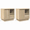 vidaXL Bedside Cabinets with LED 2 pcs Sonoma Oak 50x34.5x50 cm