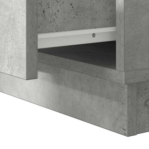 vidaXL Bedside Cabinet with LED Concrete Grey 50x34.5x50 cm