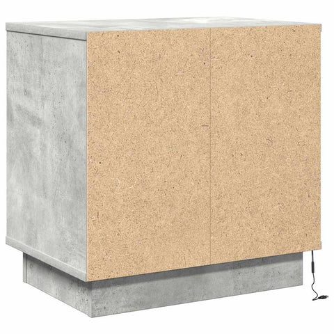 vidaXL Bedside Cabinet with LED Concrete Grey 50x34.5x50 cm