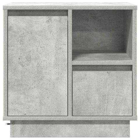 vidaXL Bedside Cabinet with LED Concrete Grey 50x34.5x50 cm