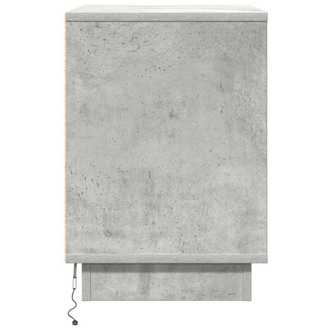 vidaXL Bedside Cabinet with LED Concrete Grey 50x34.5x50 cm