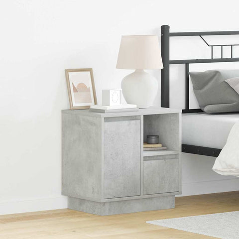 vidaXL Bedside Cabinets with LED 2 pcs Concrete Grey 50x34.5x50 cm
