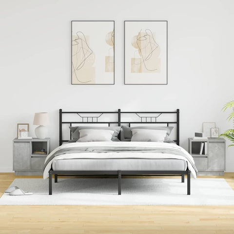 vidaXL Bedside Cabinets with LED 2 pcs Concrete Grey 50x34.5x50 cm