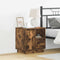 vidaXL Bedside Cabinet with LED Lights Smoked Oak 50x34,5x50 cm