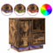 vidaXL Bedside Cabinet with LED Lights Smoked Oak 50x34,5x50 cm