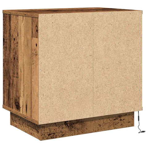 vidaXL Bedside Cabinets with LED Lights 2 pcs Old Wood 50x34,5x50 cm