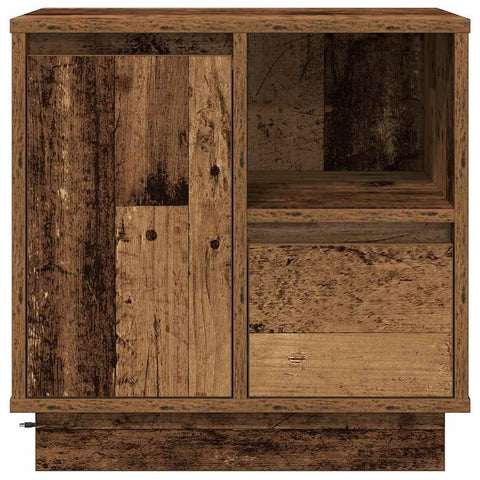 vidaXL Bedside Cabinets with LED Lights 2 pcs Old Wood 50x34,5x50 cm