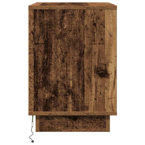vidaXL Bedside Cabinets with LED Lights 2 pcs Old Wood 50x34,5x50 cm