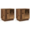 vidaXL Bedside Cabinets with LED 2 pcs Old Wood 50x34,5x50 cm