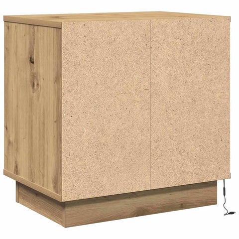vidaXL Bedside Cabinet with LED Artisan Oak 50x34,5x50 cm