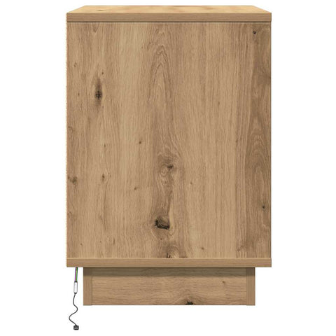 vidaXL Bedside Cabinet with LED Artisan Oak 50x34,5x50 cm